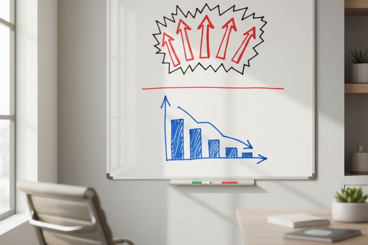 Aggressive budget on a whiteboard