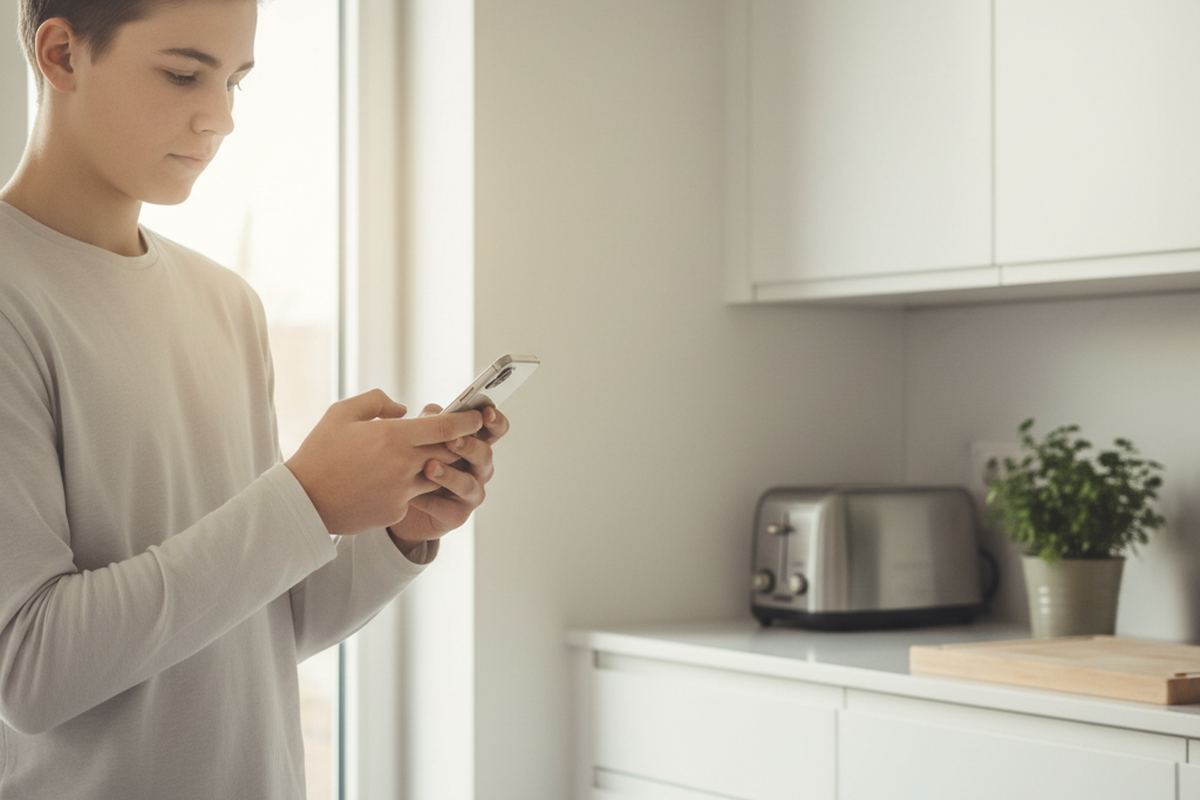 Teen with a smartphone