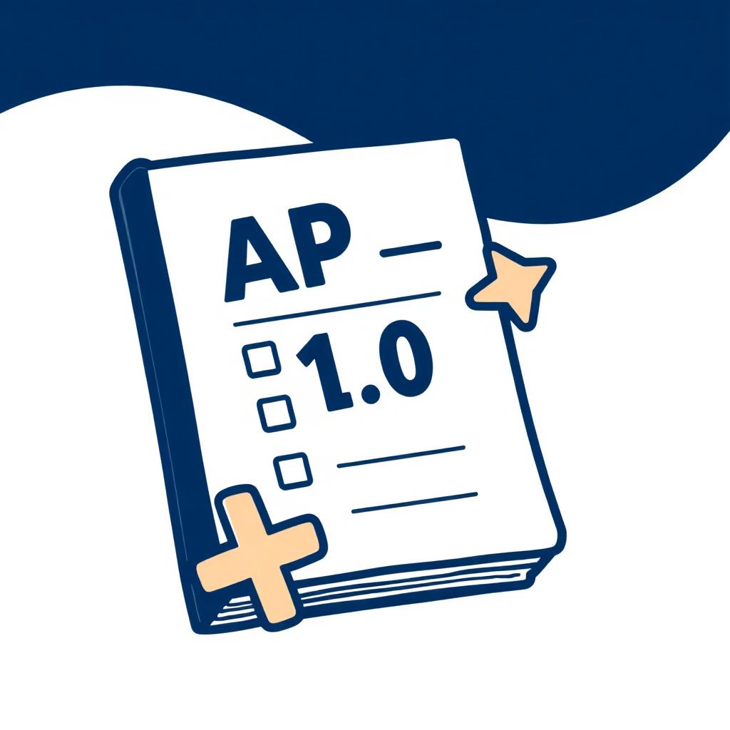 AP exam booklet with a plus 1.0 GPA boost arrow