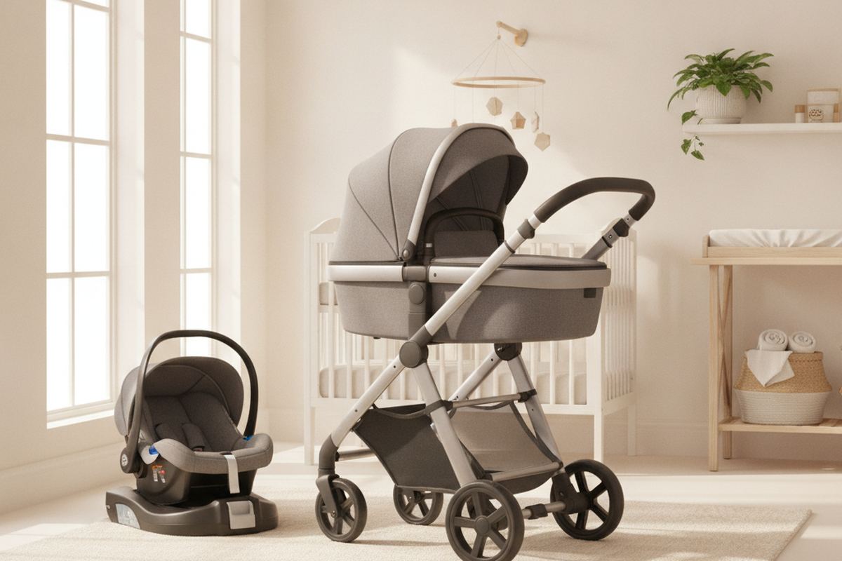 Baby stroller car seat and crib