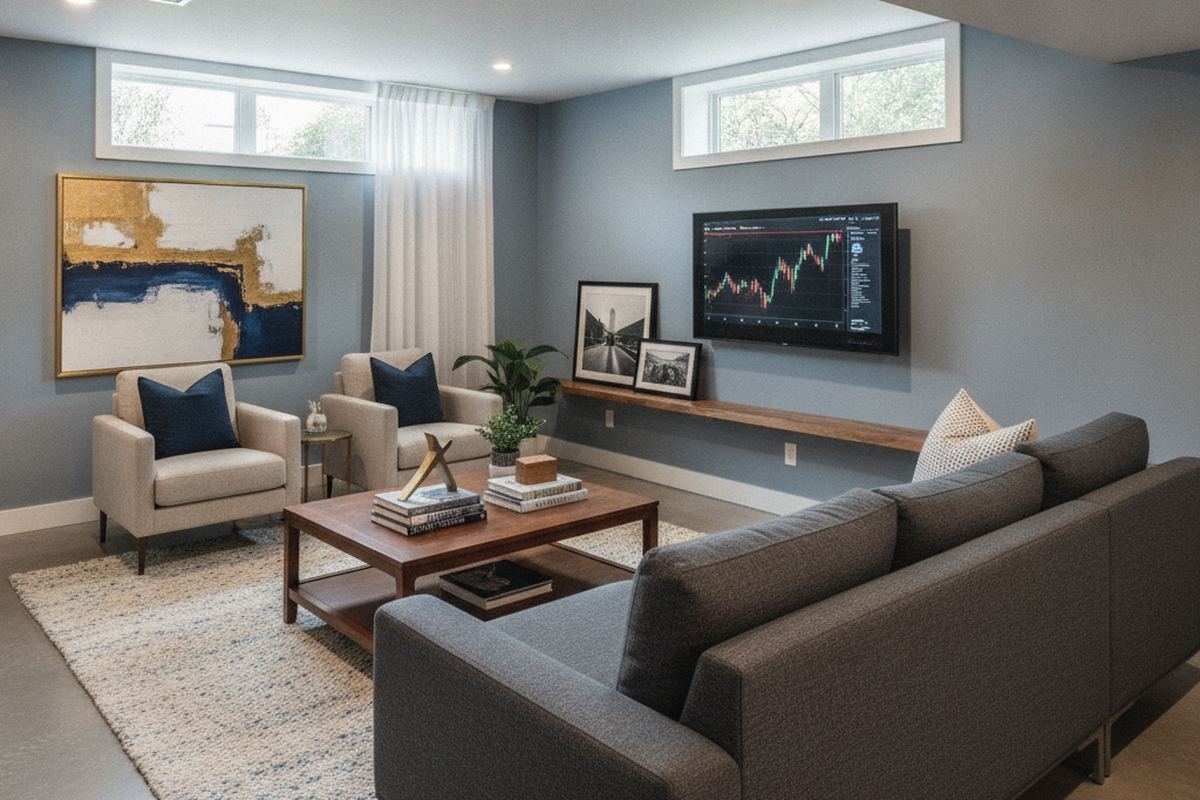 Finished basement family room