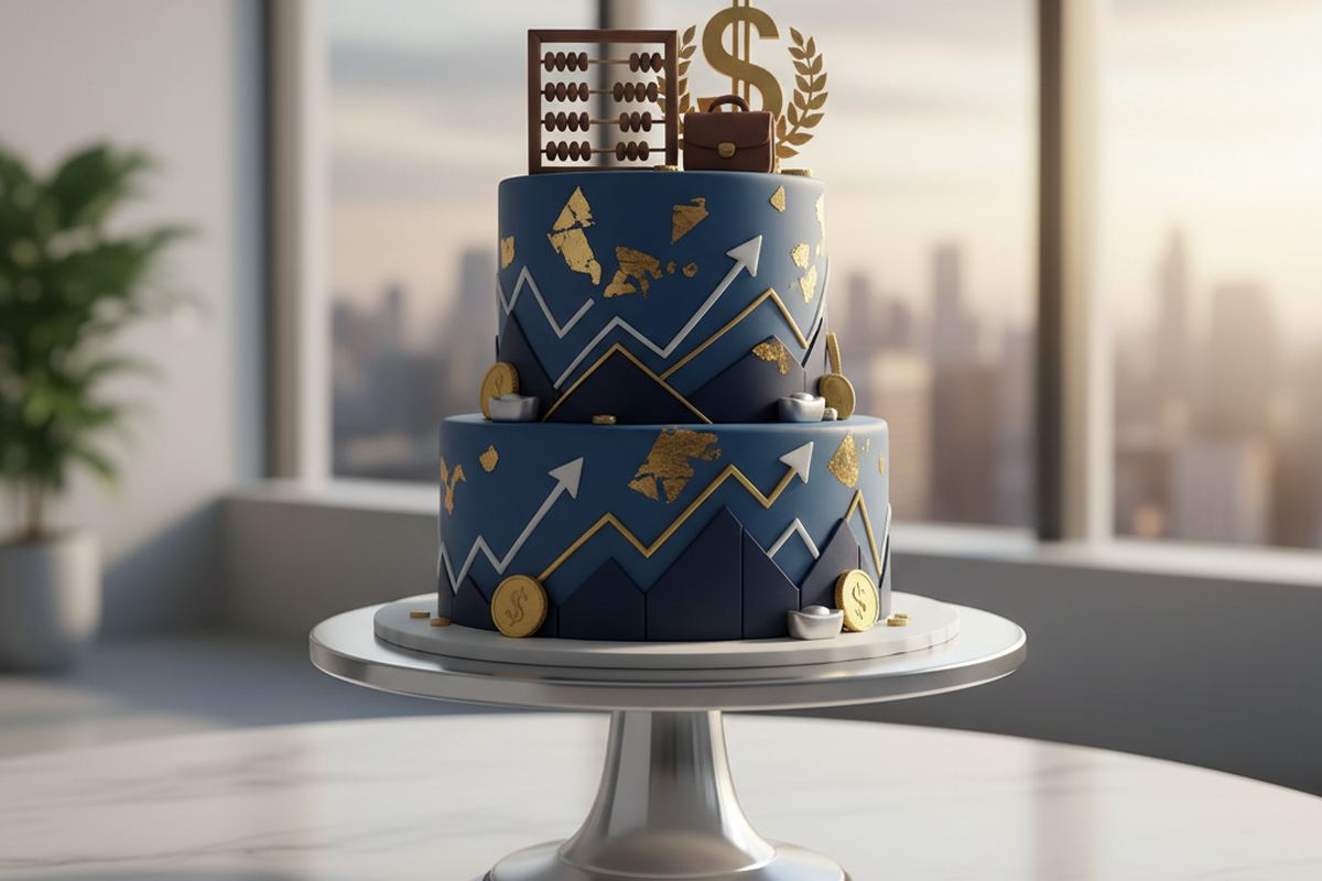 Custom birthday cake on stand