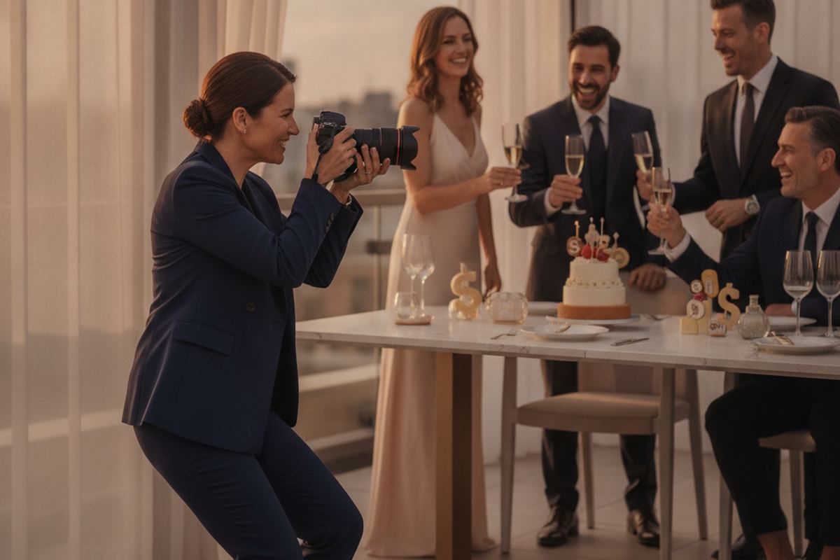 Photographer at birthday party