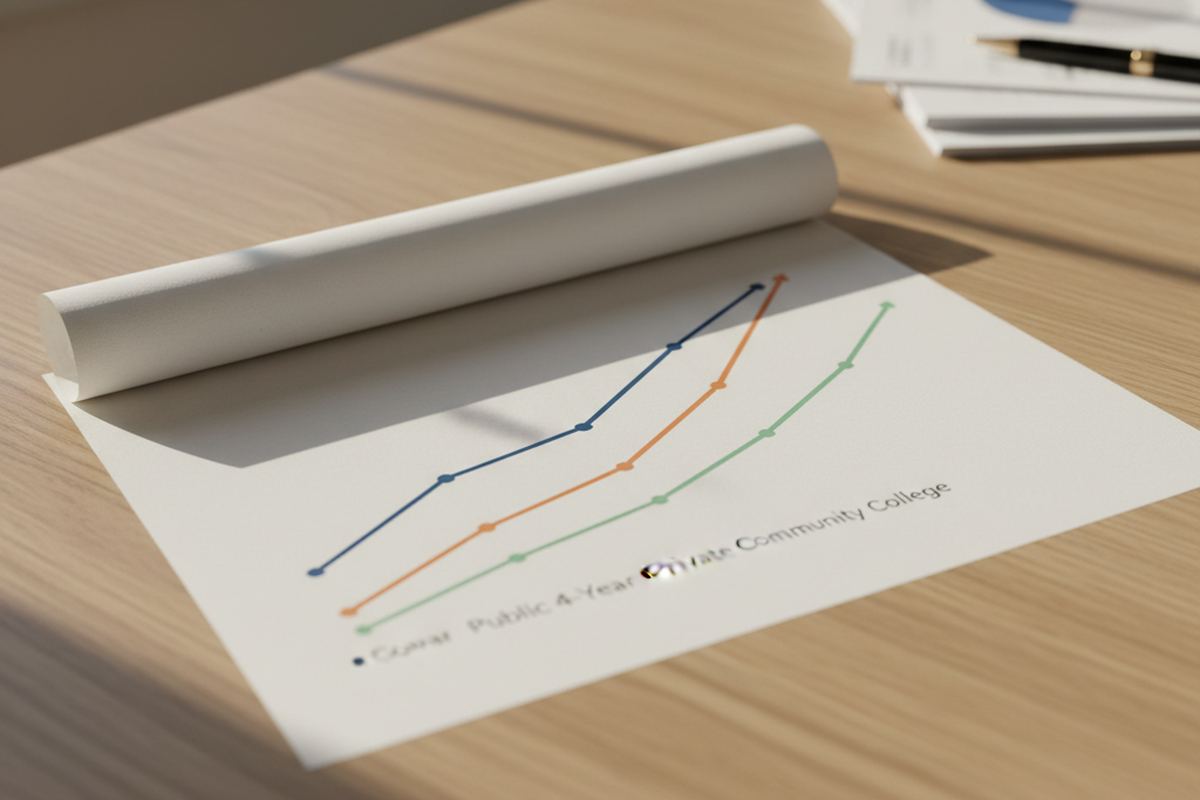 Rising cost chart on paper