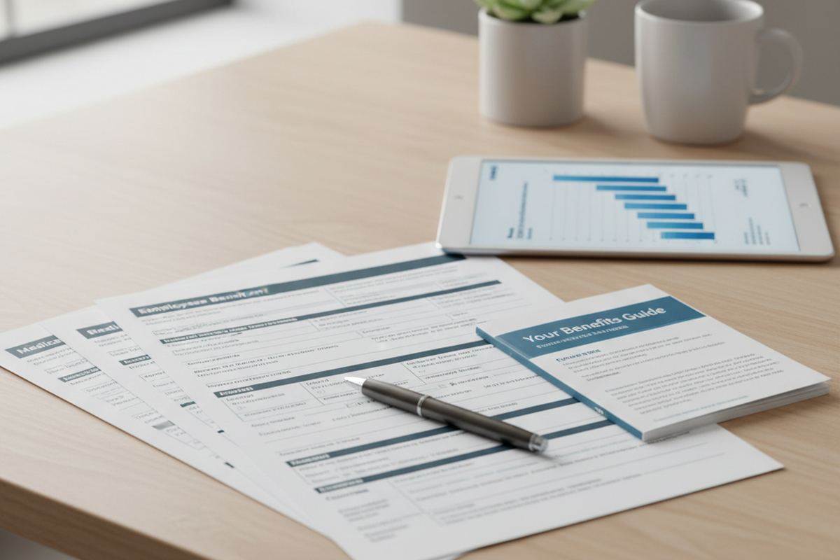 Benefits enrollment paperwork