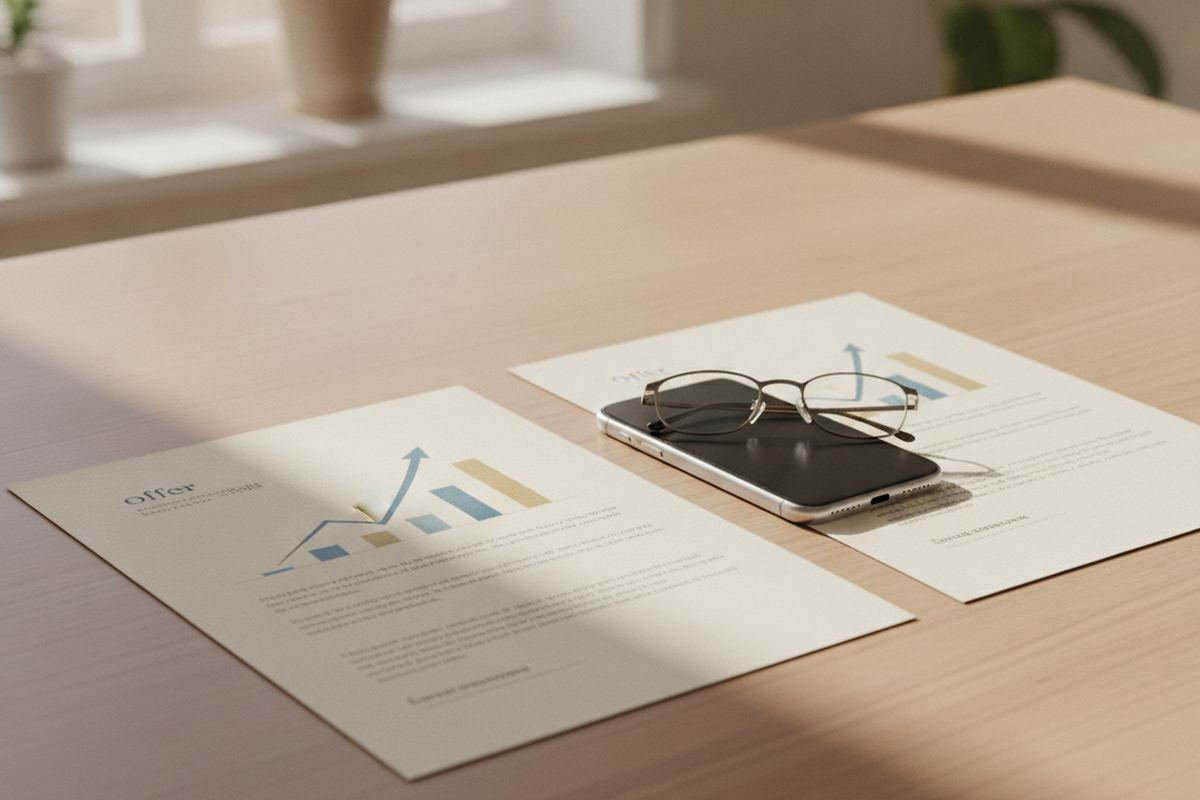 Two offer letters and a phone