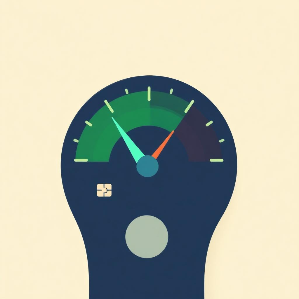 Credit score meter rising as credit card balance falls