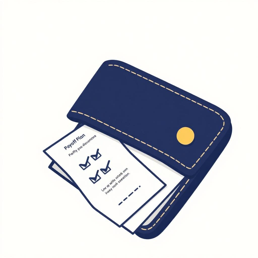 Small wallet with payoff plan checklist