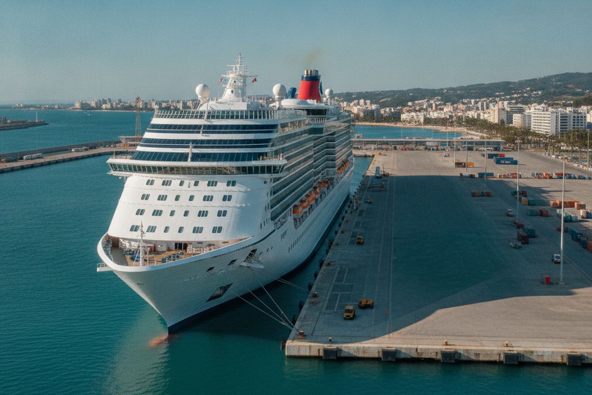Cruise ship in port