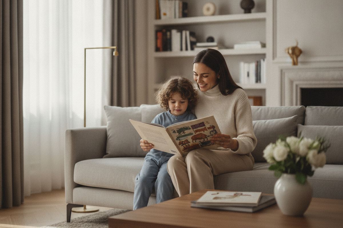 Nanny reading to a child
