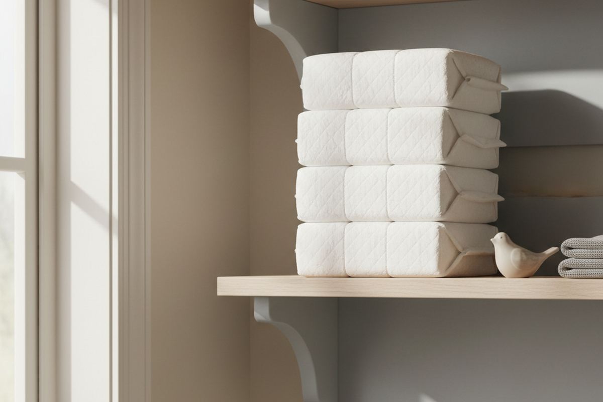 Stack of diaper packages