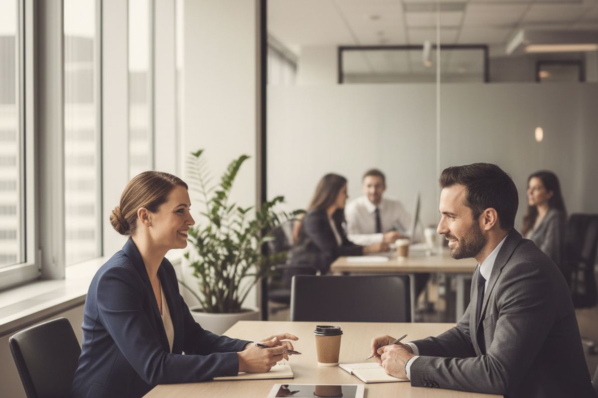 Manager and candidate in interview
