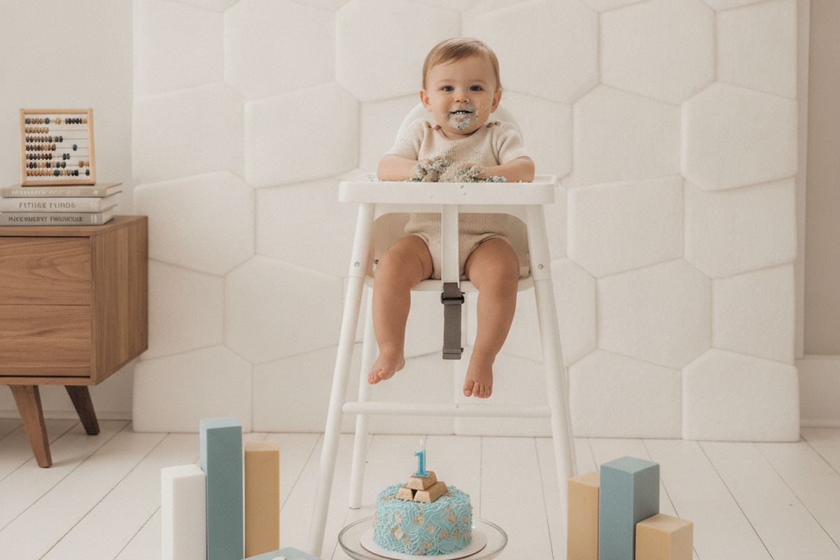 First birthday high chair scene
