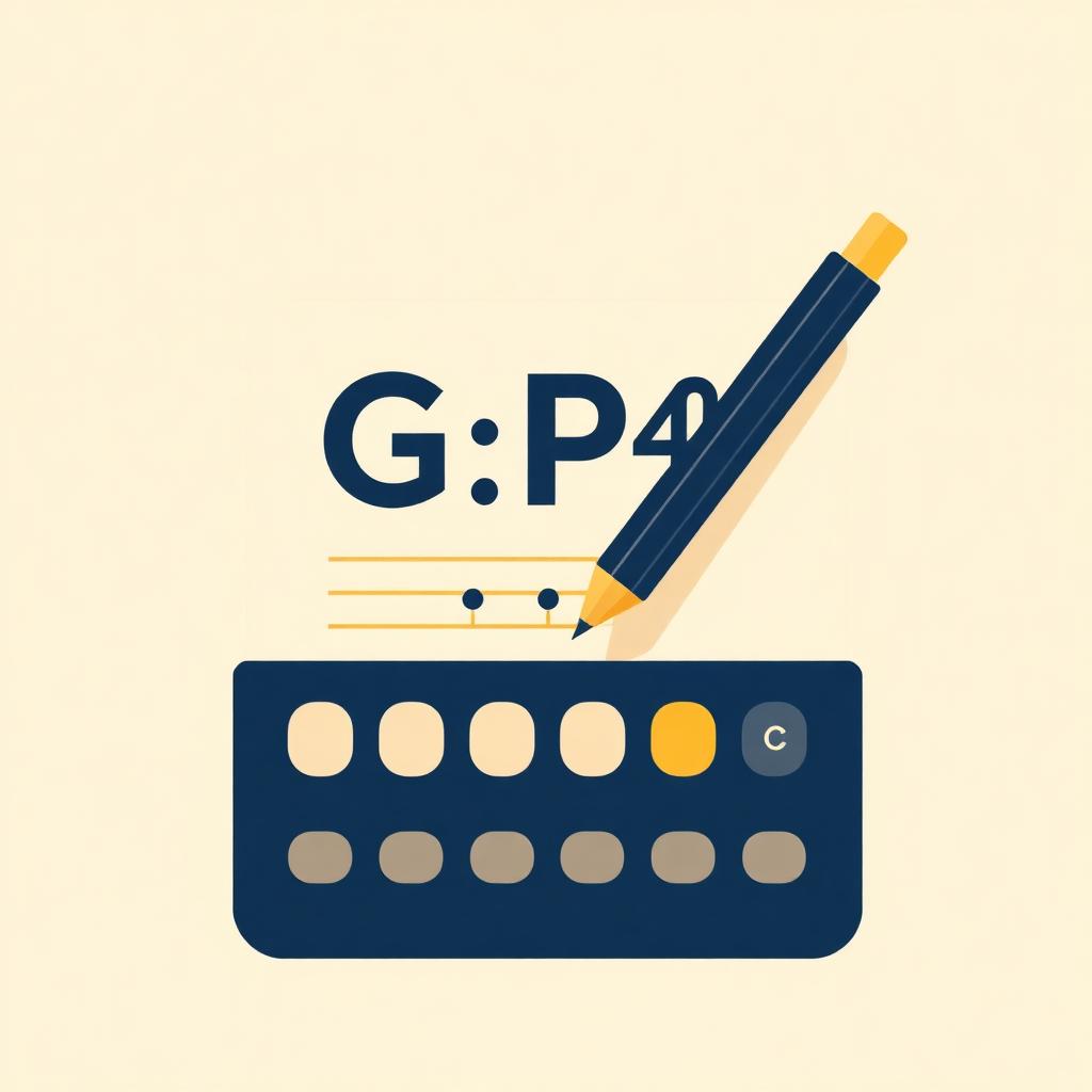 GPA calculator on a desk with a transcript and pencil