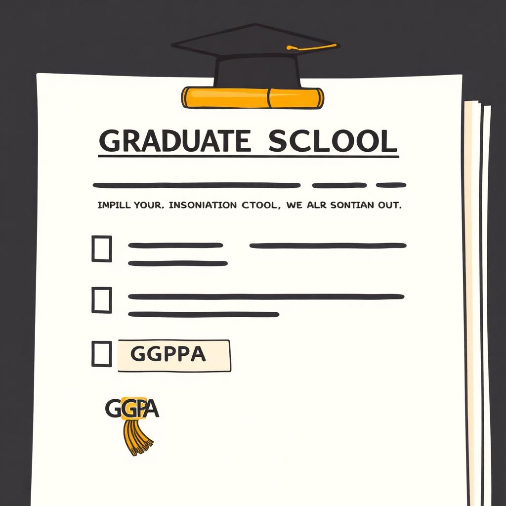 Graduate school application with GPA requirement highlighted