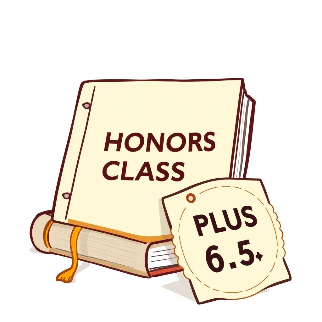 Honors class textbook with a plus 0.5 bonus tag