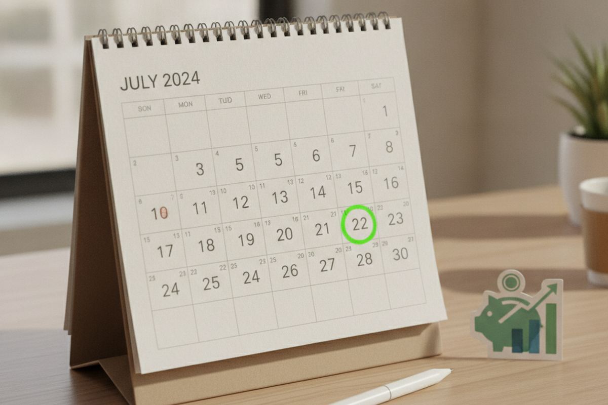 Calendar showing biweekly paydays highlighted