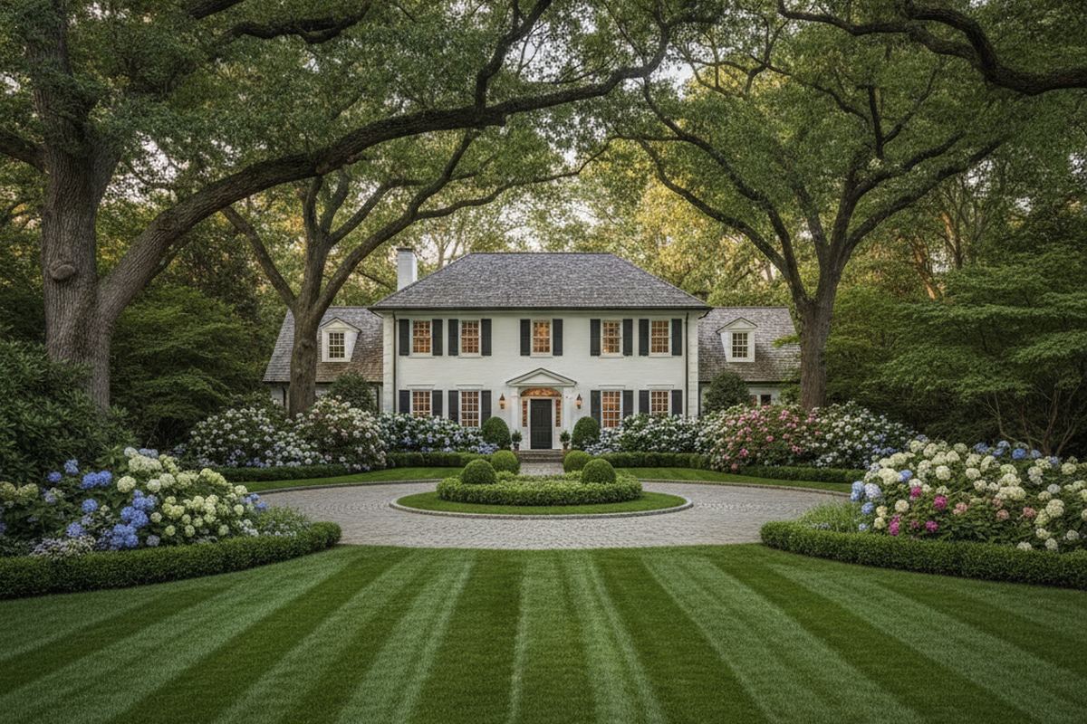 Home with mature landscaping