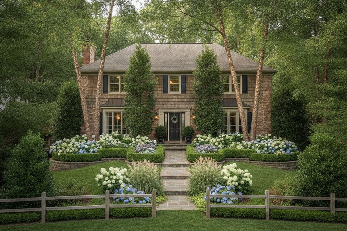 Well landscaped front yard
