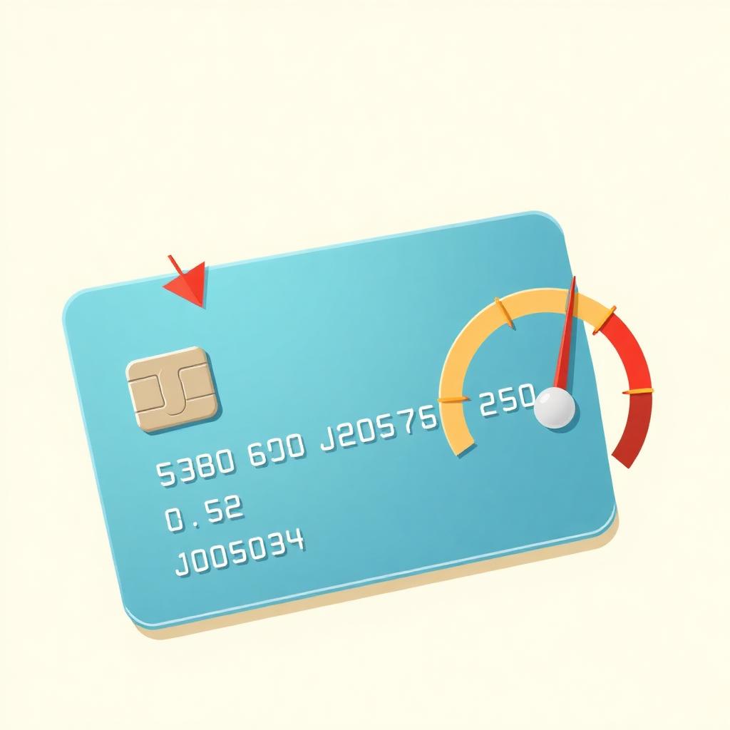 Credit card with tiny minimum payment arrow next to giant interest meter