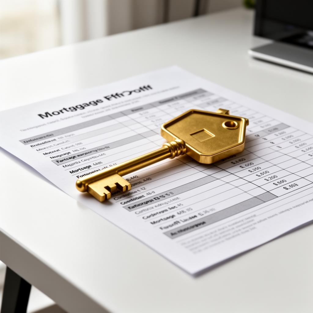House with a removed PMI lock icon and a key in the foreground
