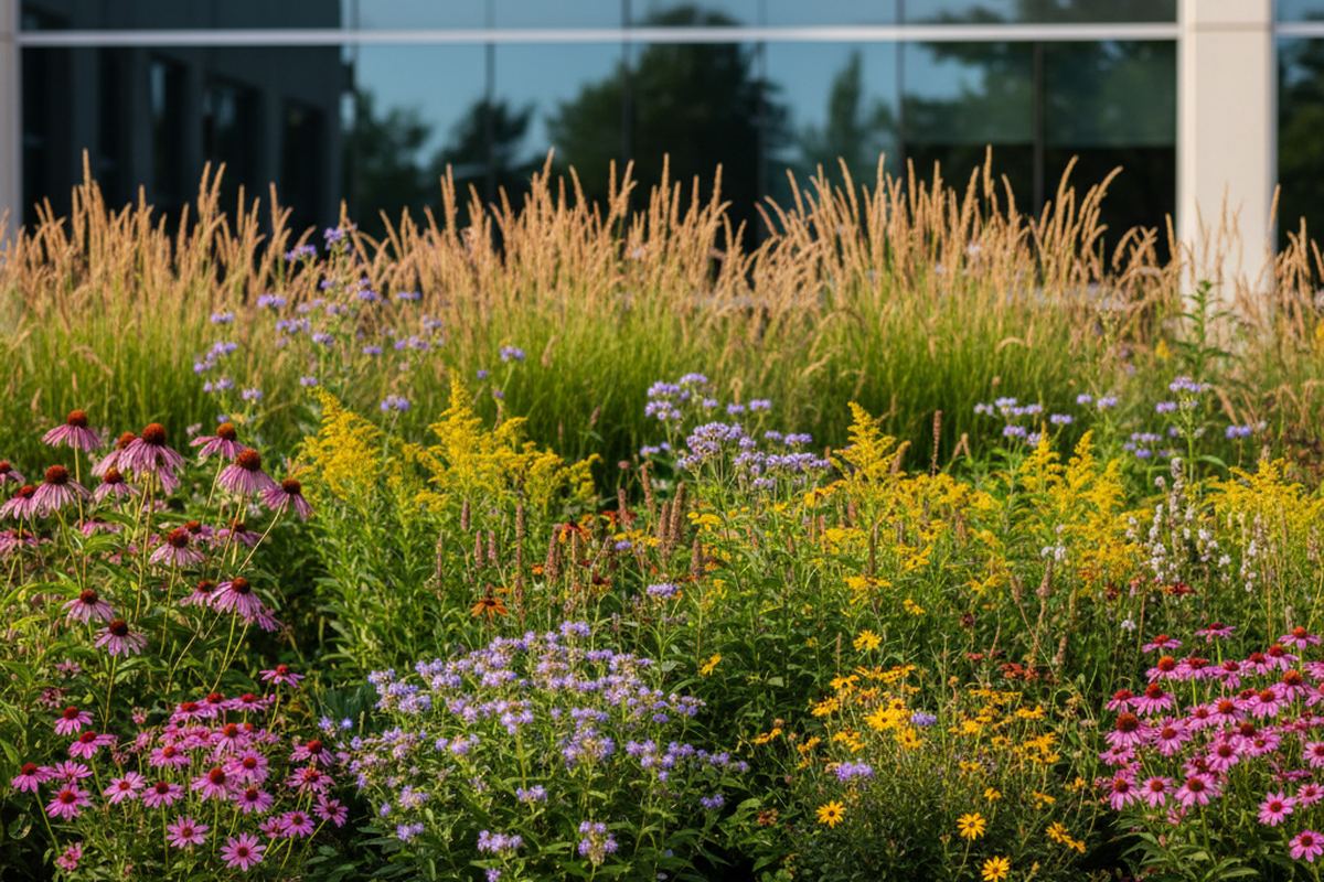 Native plant garden bed