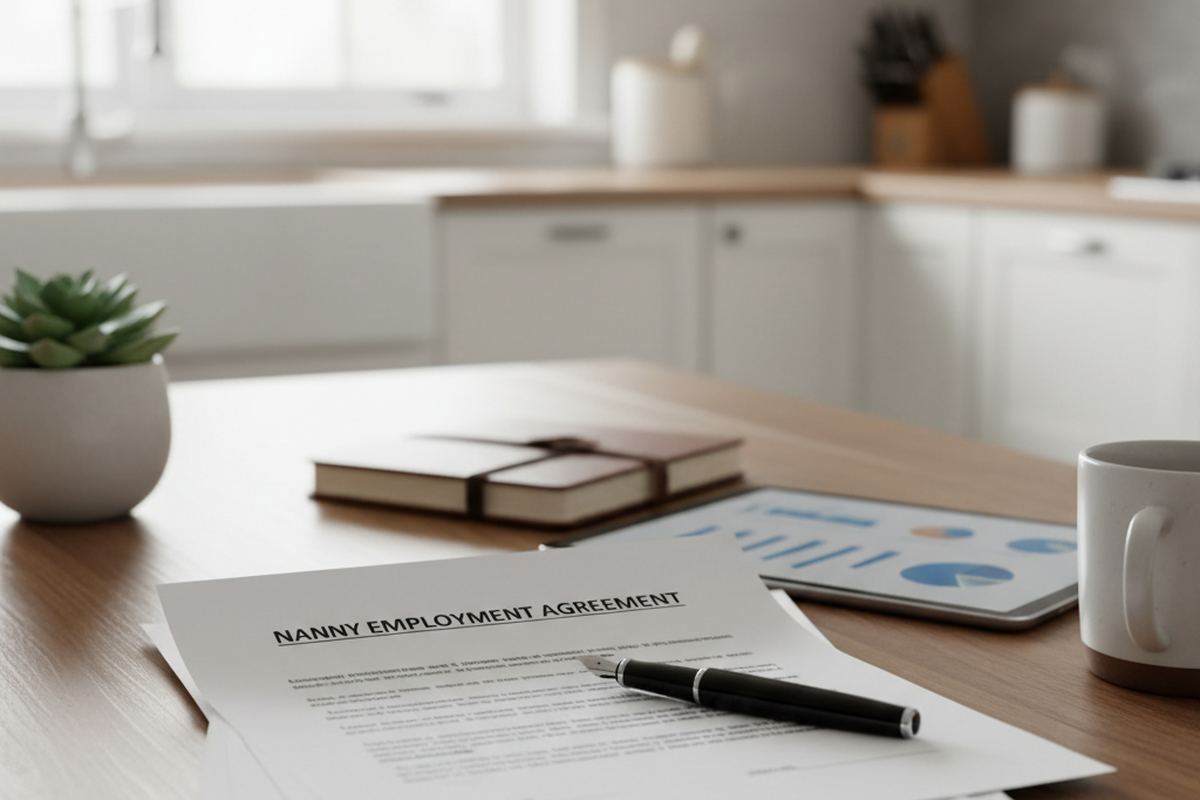 Employment agreement on a table