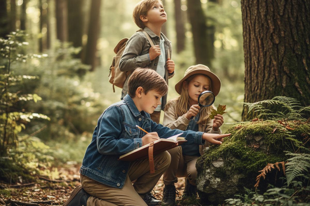 Kids exploring outdoors
