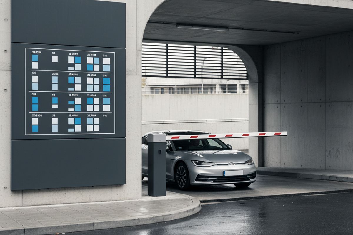 Parking garage entrance