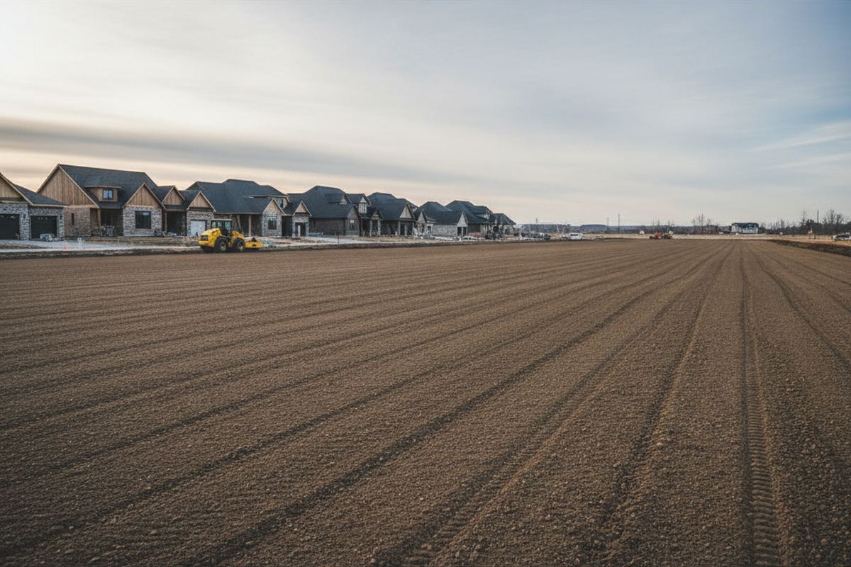 Prepped soil ready for sod install