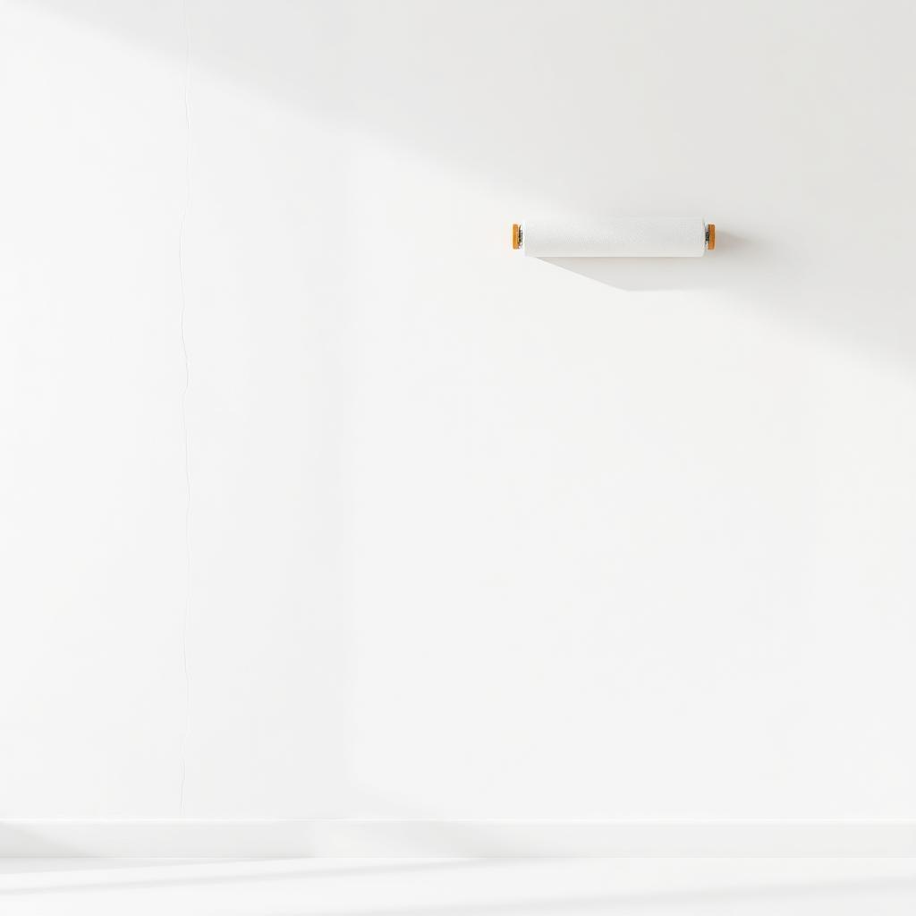 Fresh white drywall being primed with a roller