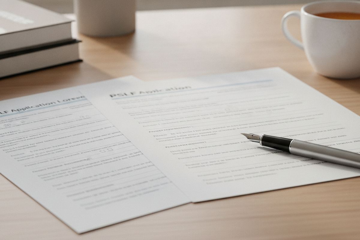 PSLF application on a desk