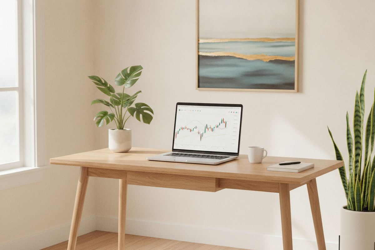 Home office with plants