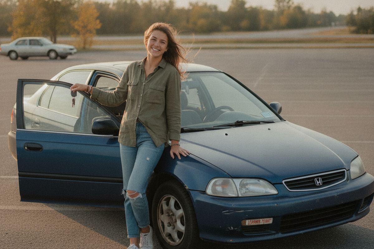 Teen with used first car