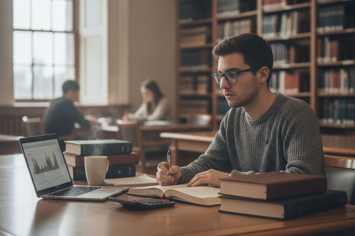 Work study desk in a library