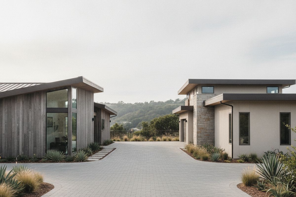 Two homes sharing a driveway