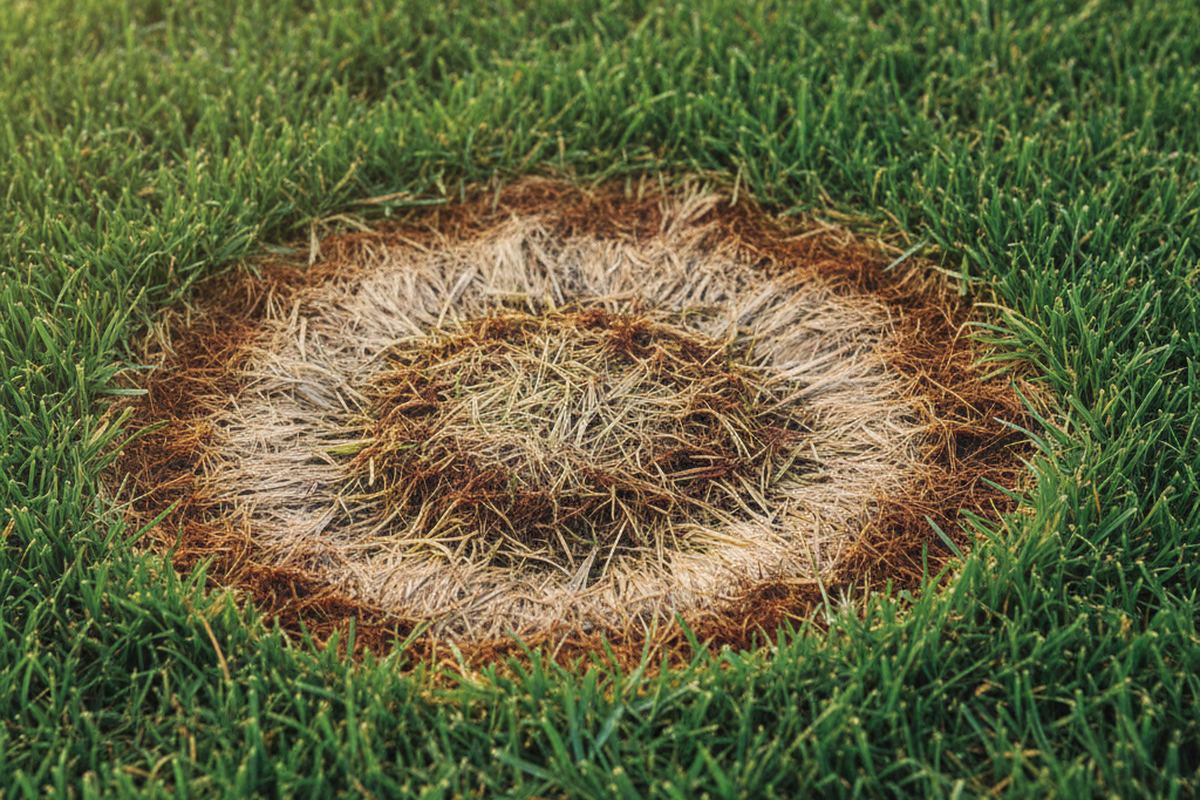 Brown patch fungus on sod