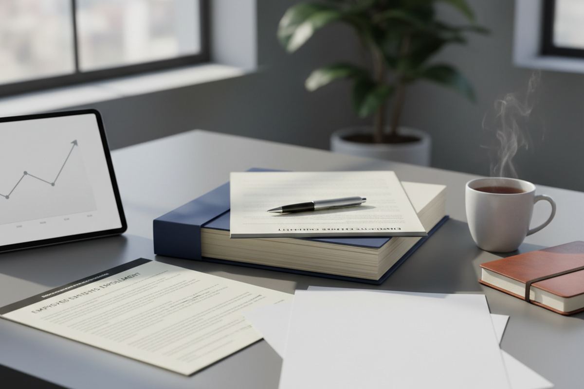 Corporate benefits paperwork