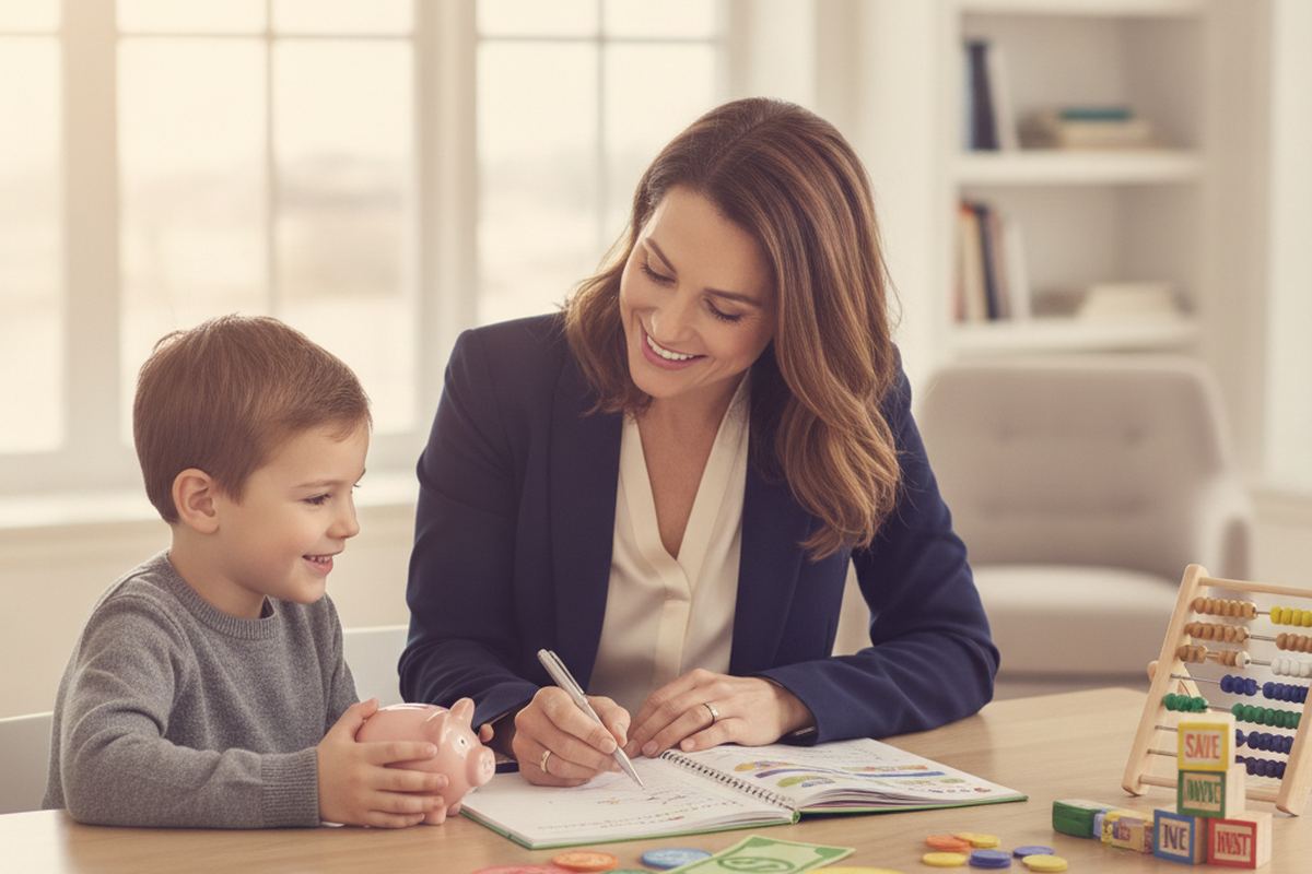 Tutor working with child