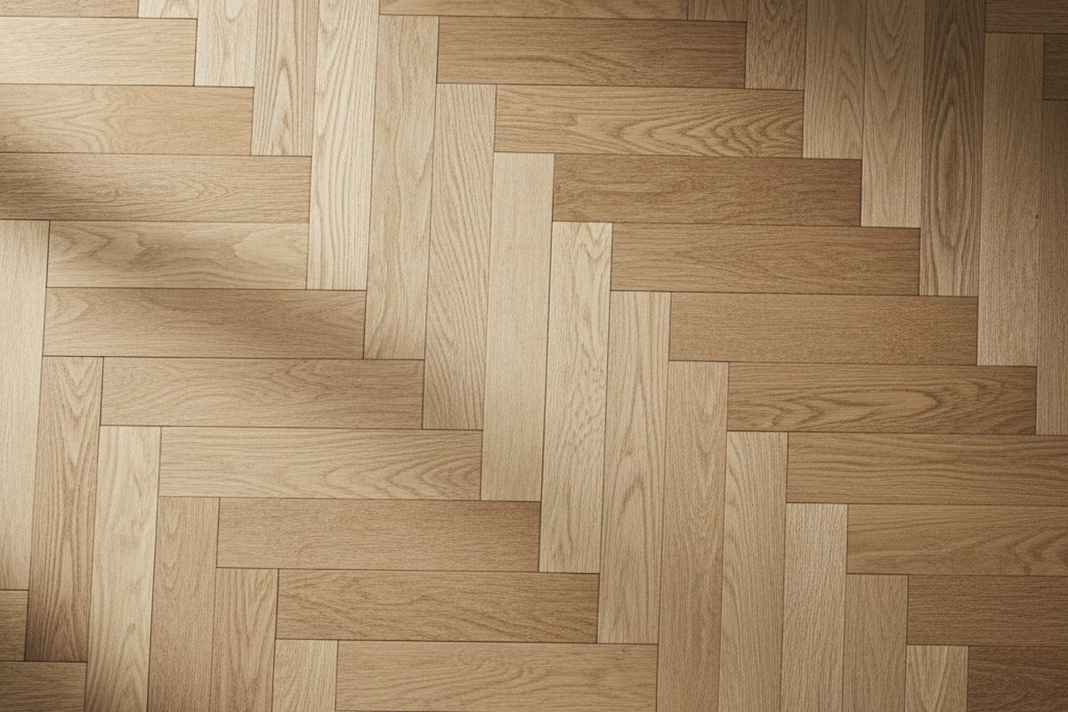 Herringbone tile pattern floor