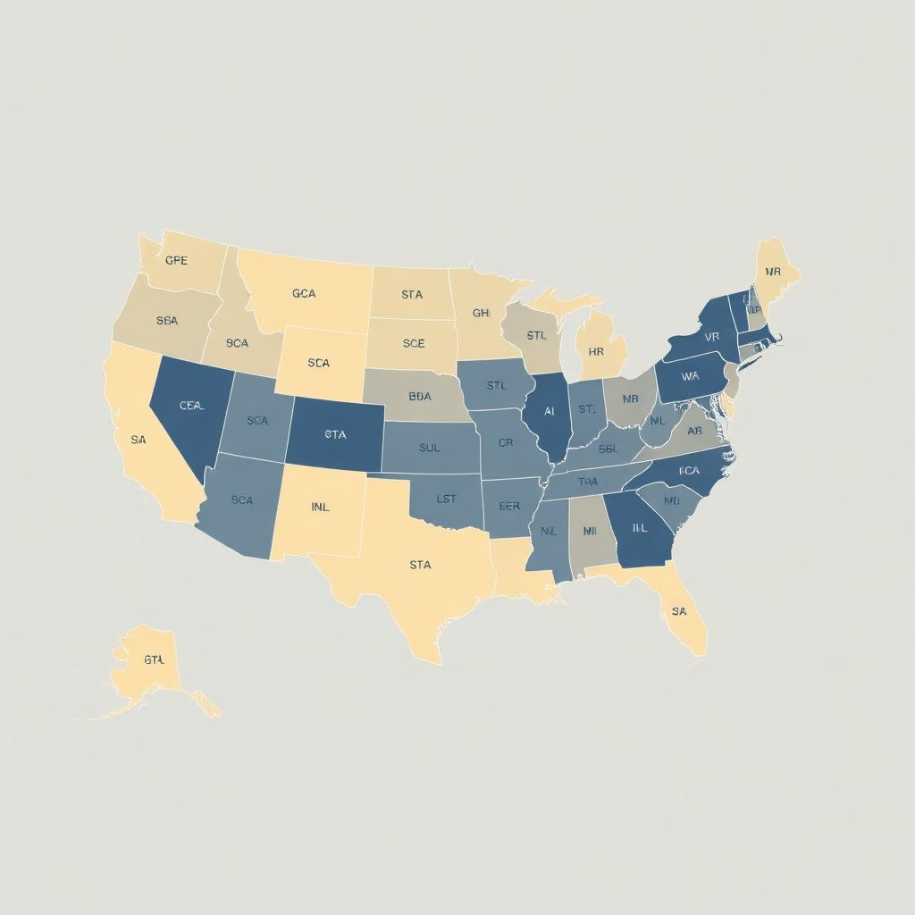 US map with GPA scale variations by state