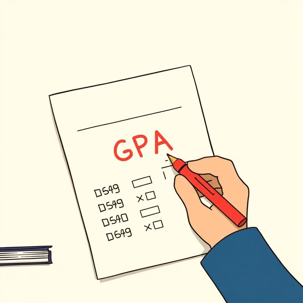Admissions office recalculating GPA on a transcript