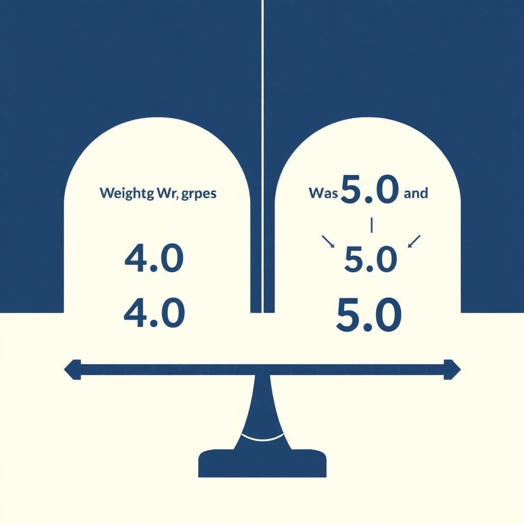 Weighted vs unweighted GPA balance scale