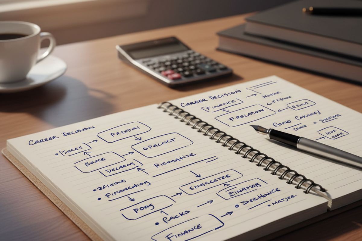 Career decision notes on paper